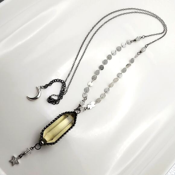 Genuine Citrine Crystal Boho Necklace - Picture 3 of 5